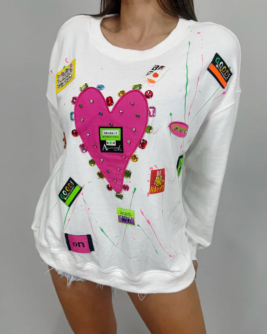 SUDADERA CORAZÓN STRASS