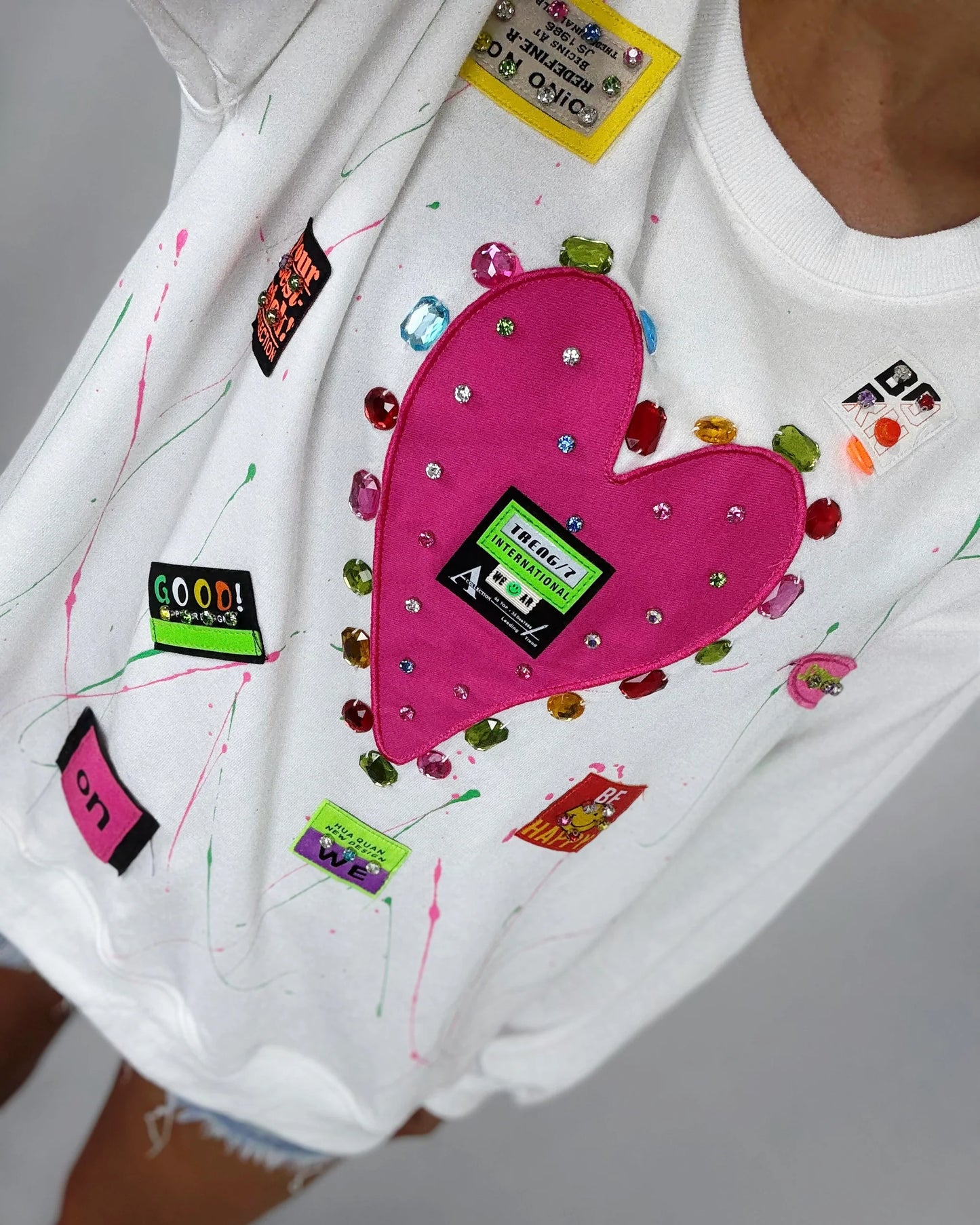 SUDADERA CORAZÓN STRASS