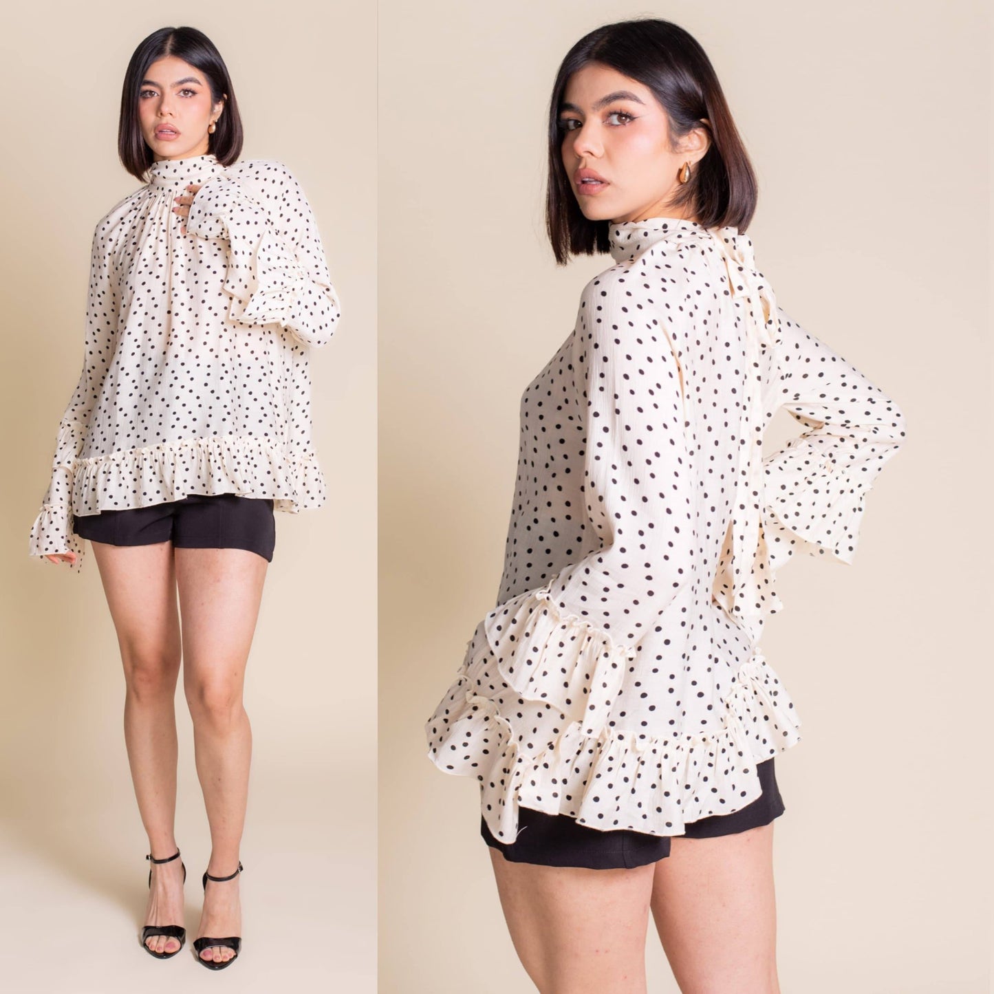 BLUSA LUNARES ACAMPANADA