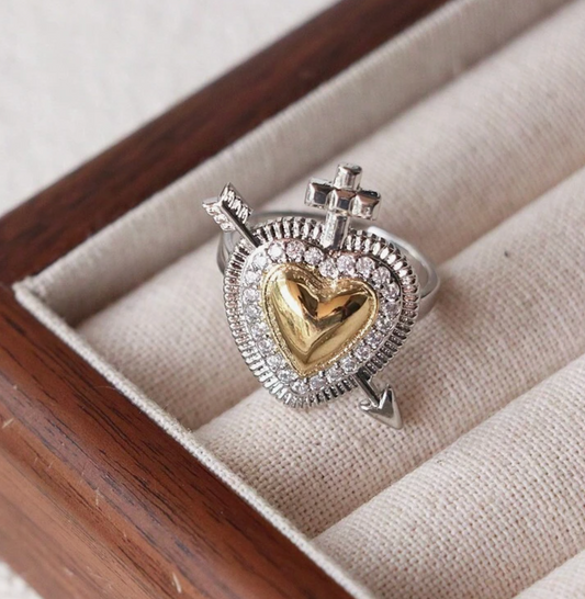 ANILLO CORAZÓN FLECHAS