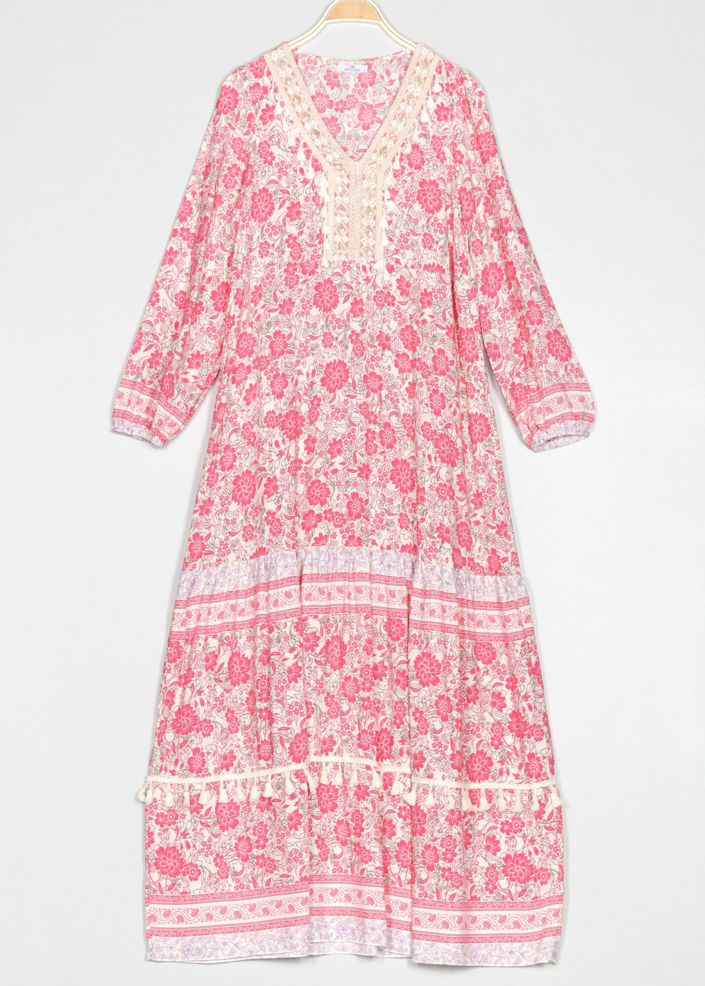 VESTIDO ESTAMPADO CON CROCHET