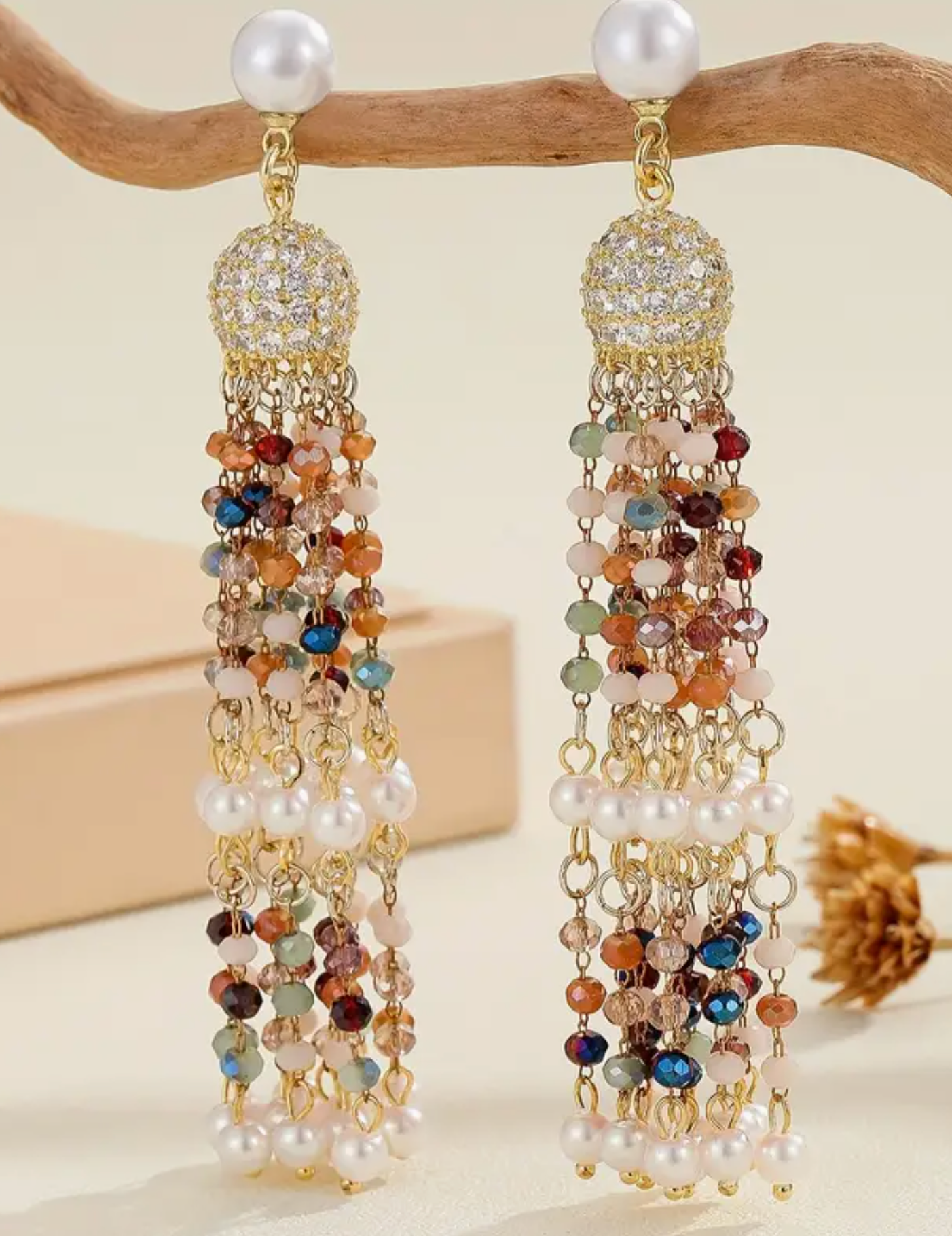 PENDIENTES BORLAS PIEDRAS