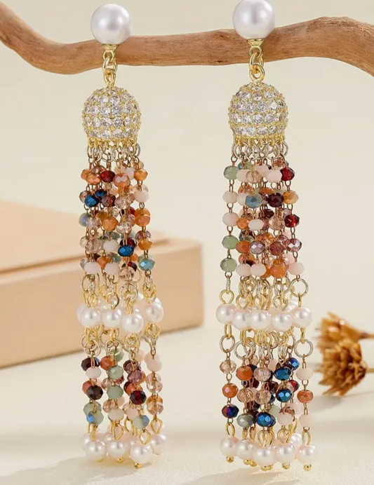 PENDIENTES BORLAS PIEDRAS