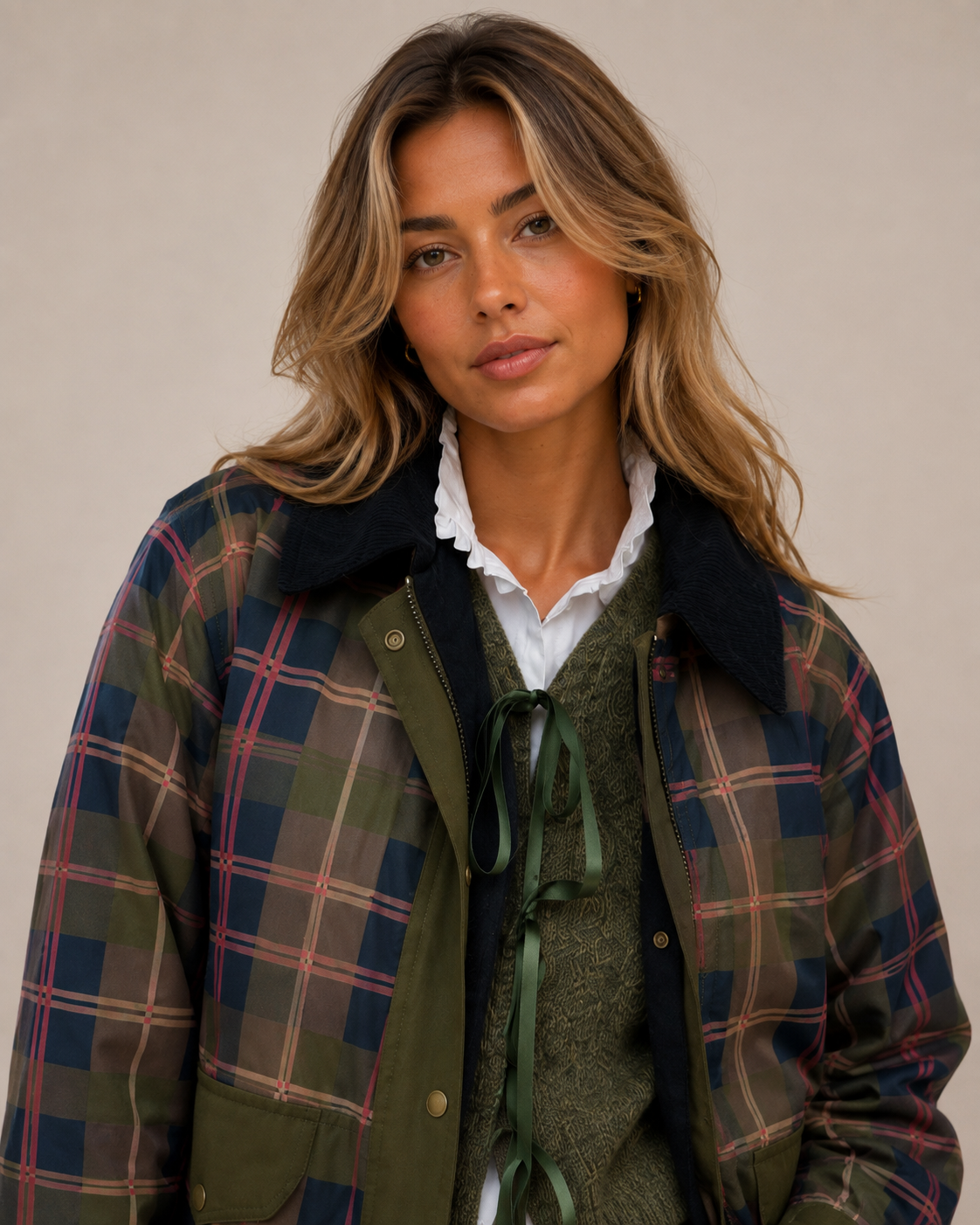 CHAQUETA CUADROS ACOLCHADA