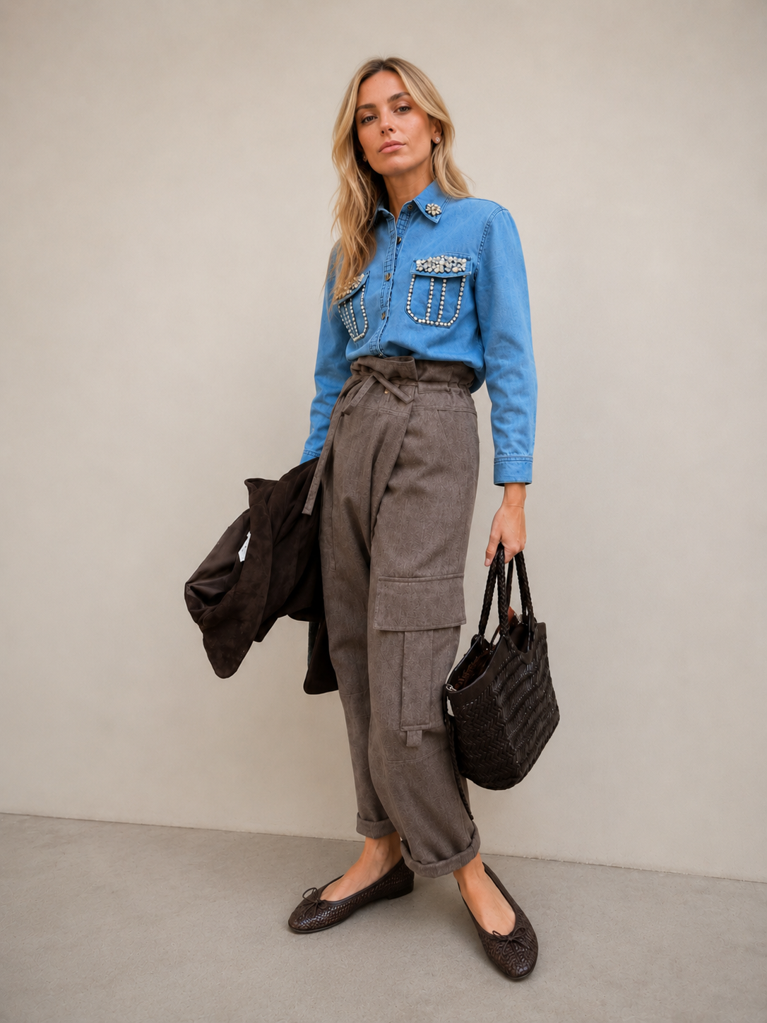 CAMISA DENIM STRASS
