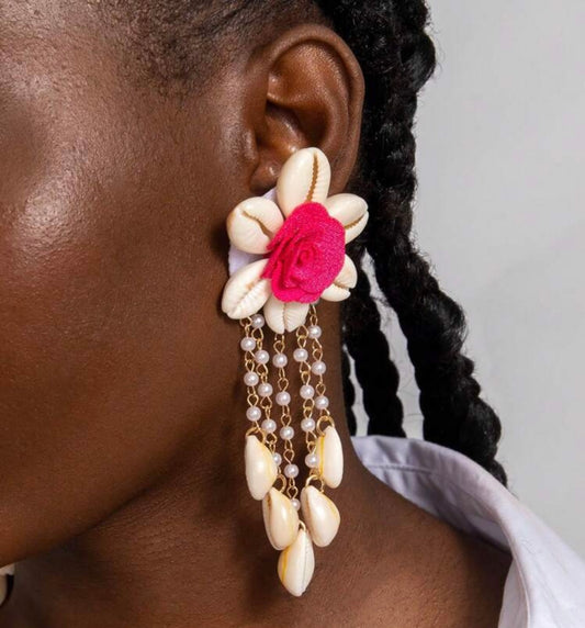 PENDIENTES FLOR CONCHAS