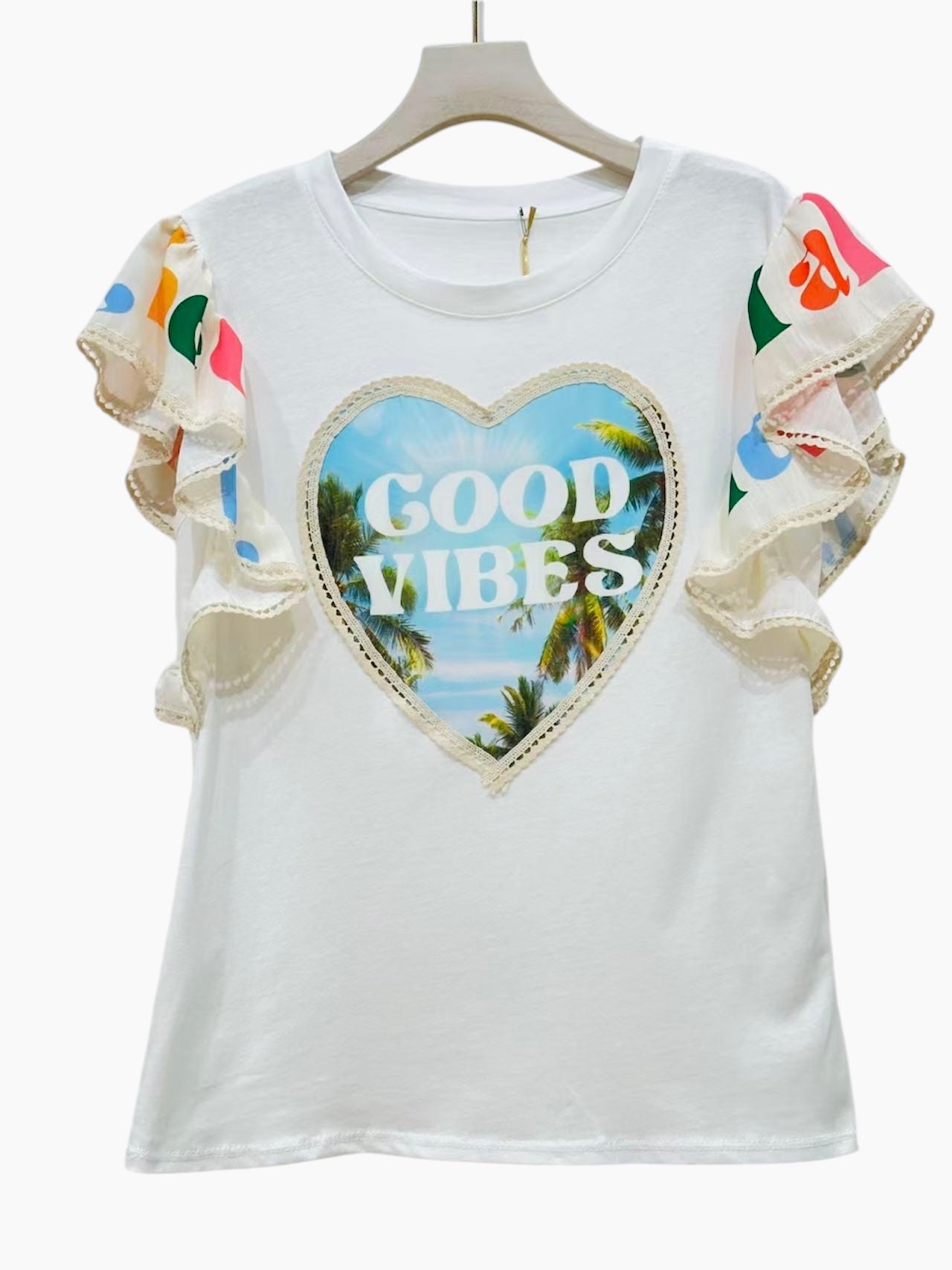 CAMISETA GOOD VIBES VOLANTES