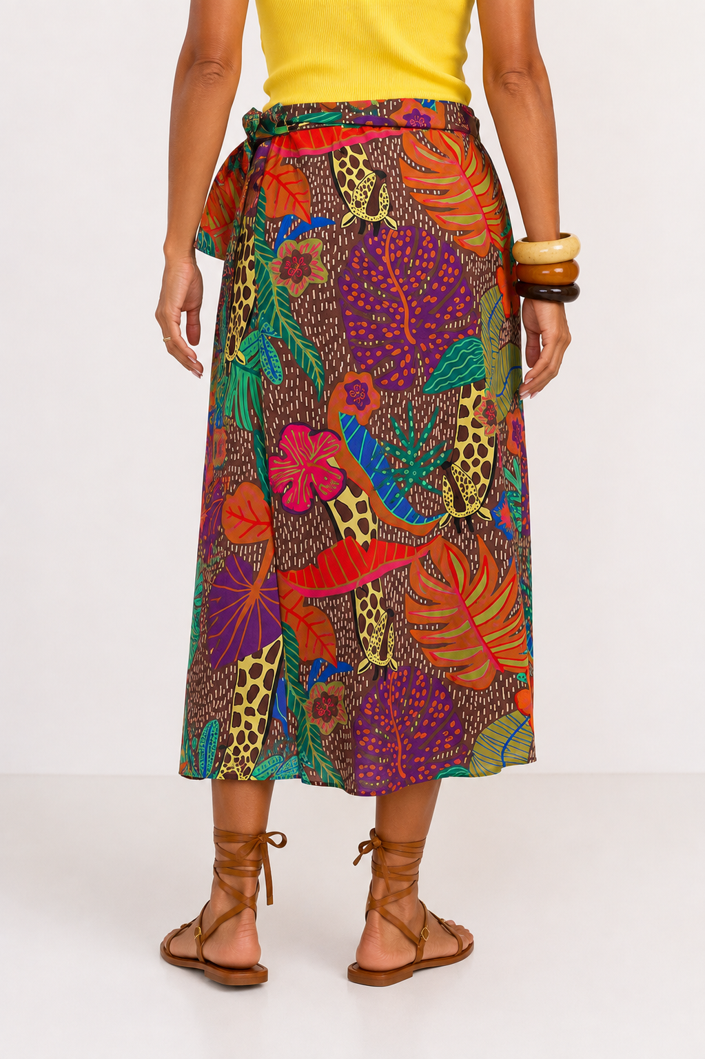 FALDA MIDI TROPICAL