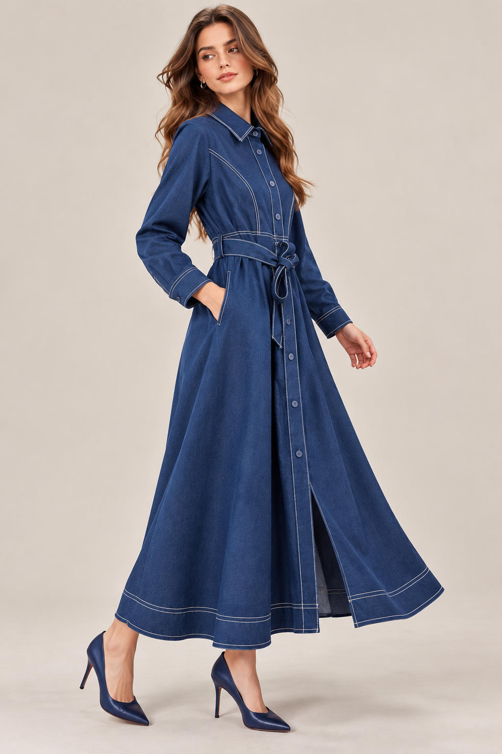 VESTIDO DENIM CINTURÓN