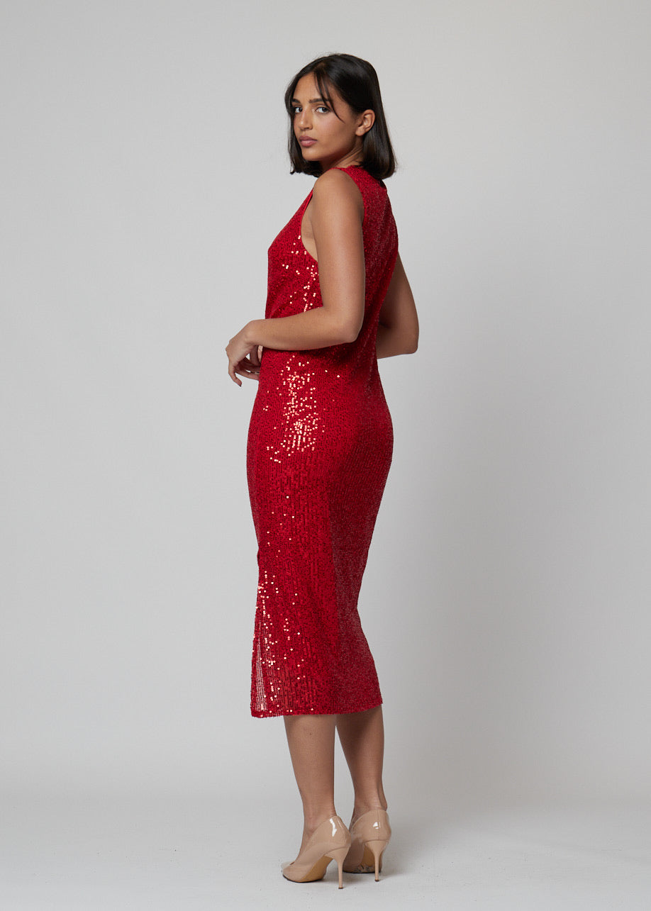 VESTIDO MIDI LENTEJUELAS