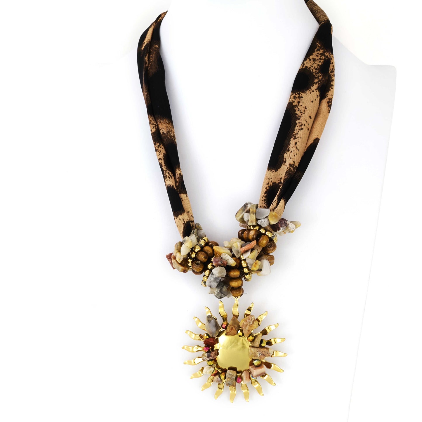 COLLAR PEDRERÍA TELA AC.INOX.