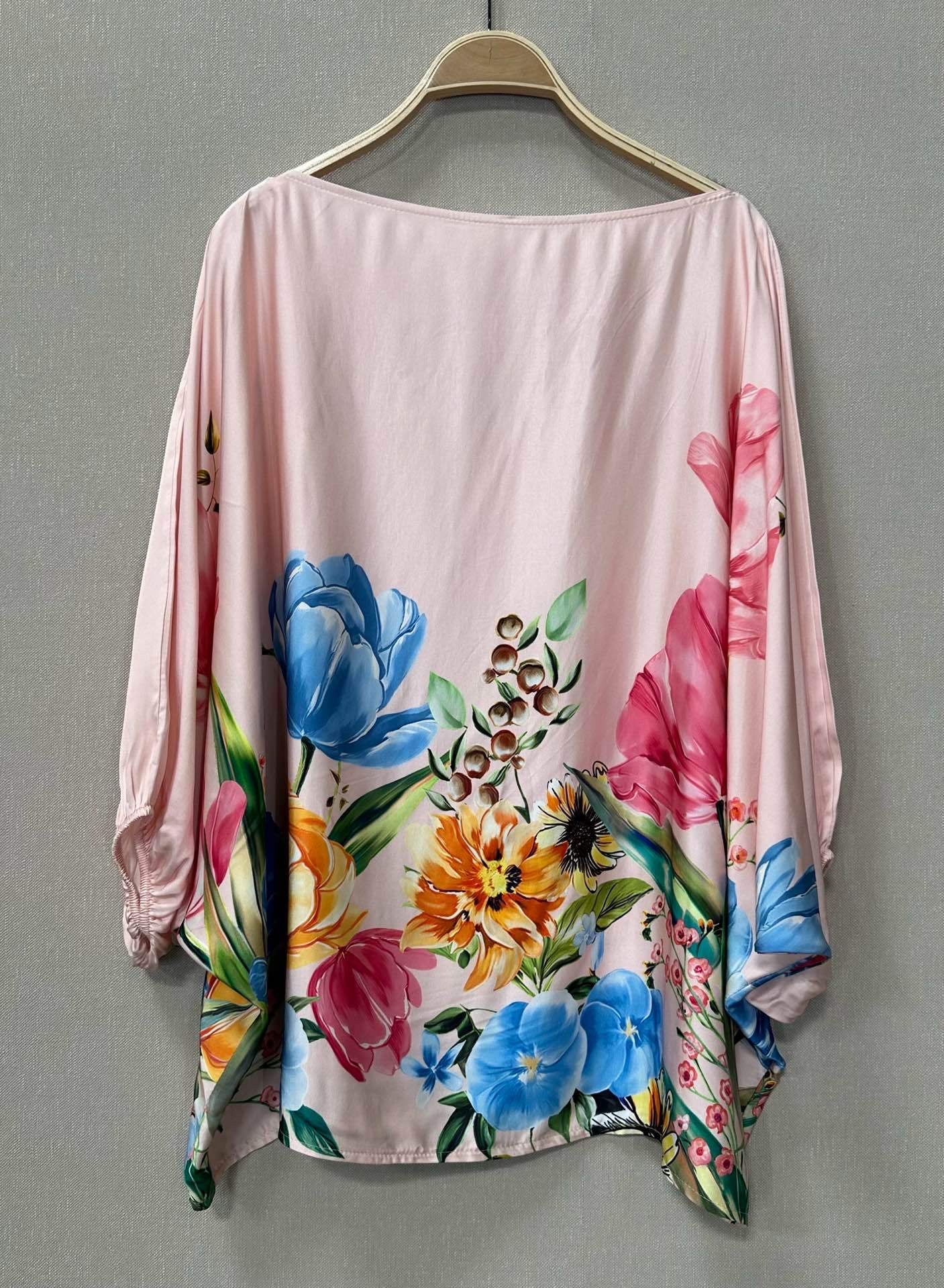 BLUDA FLORAL SATINADA