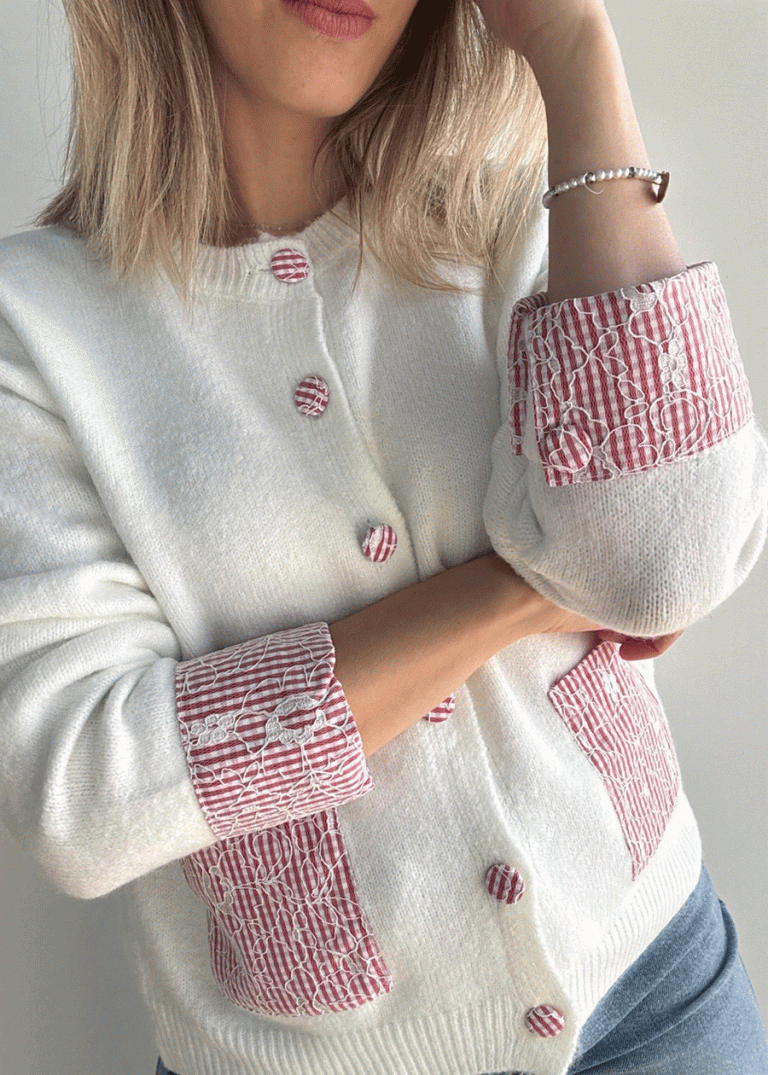 CÁRDIGAN VICHY FLORES