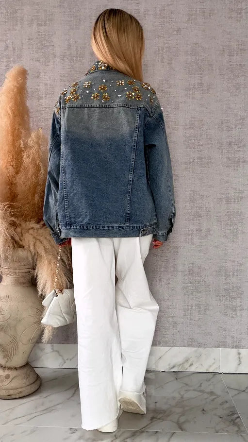 CAZADORA DENIM FLORES