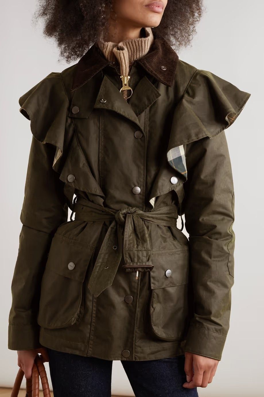 TRENCH VOLANTES CUADROS