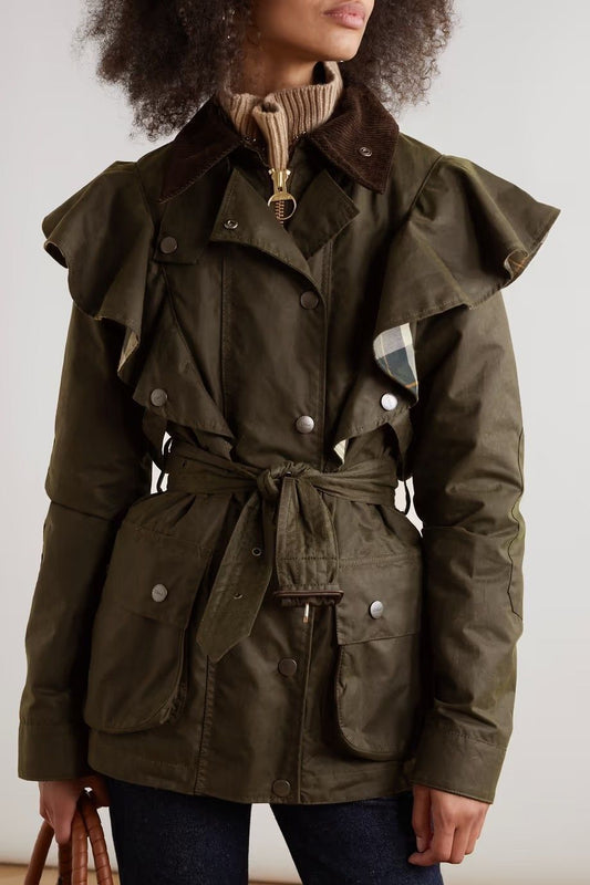 TRENCH VOLANTES CUADROS