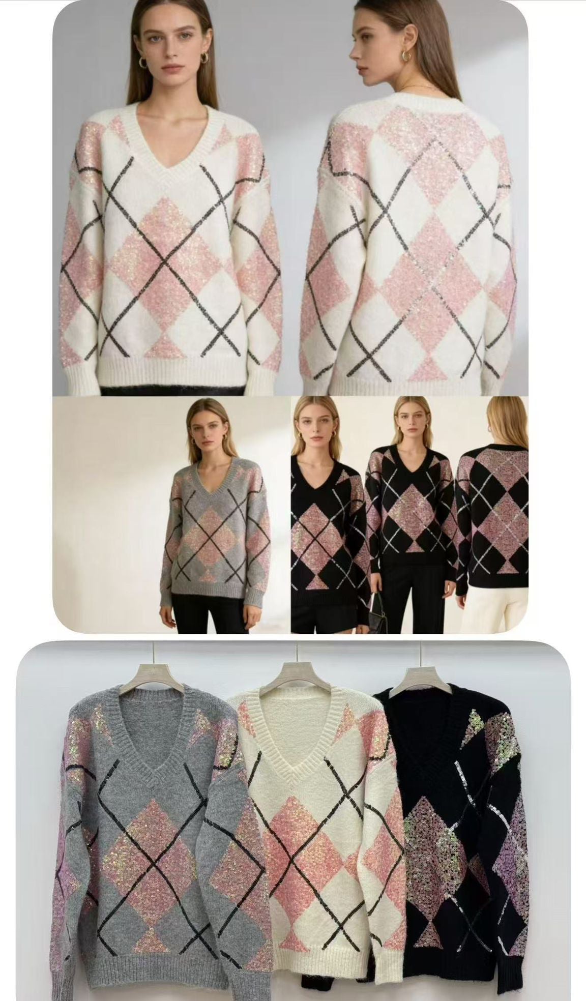 JERSEY ROMBOS LENTEJUELAS