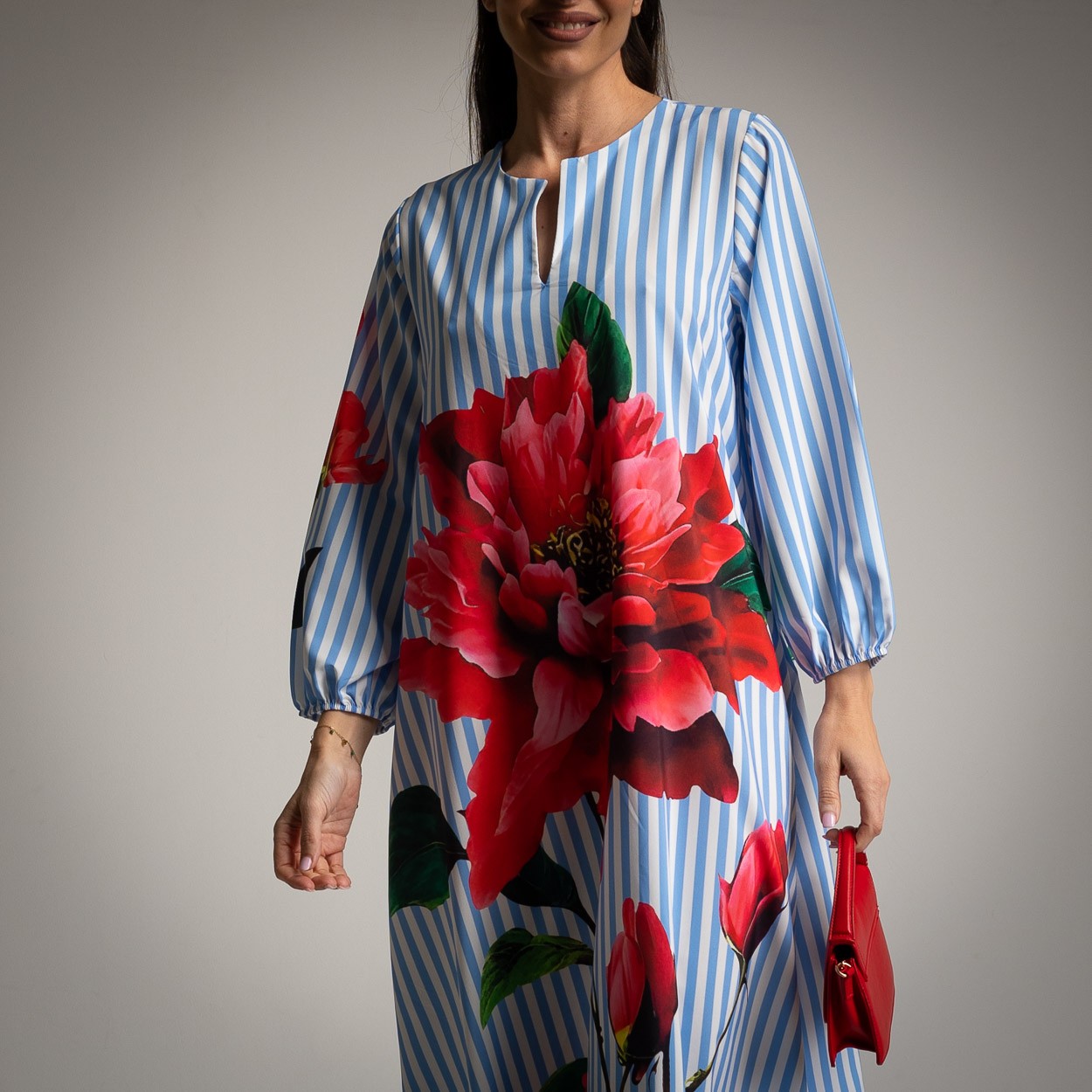 VESTIDO BOLSILLOS RAYA ANCHA