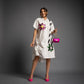 VESTIDO CAMISERO FLOR LENTEJUELAS Y PERLAS