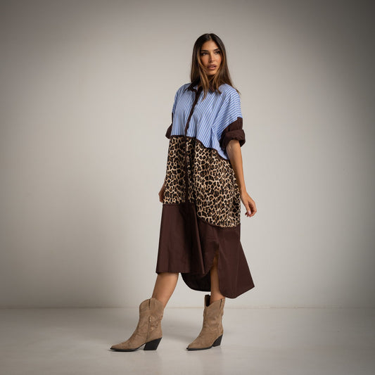 VESTIDO CAMISERO PRINT RAYAS
