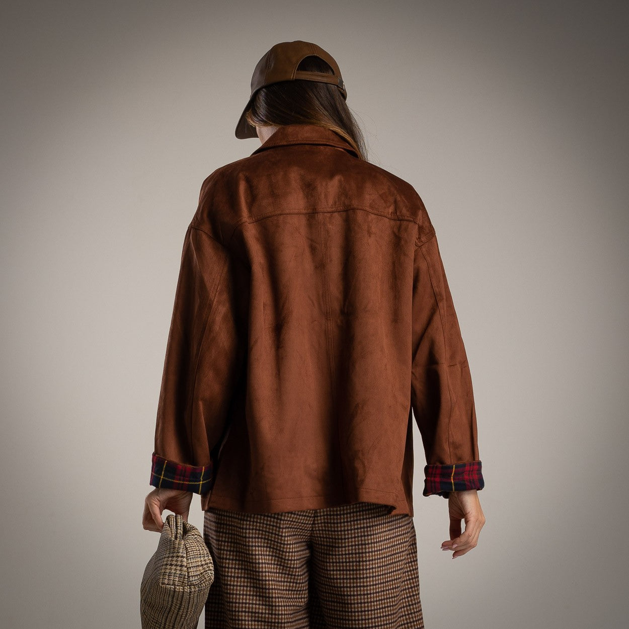 CHAQUETA ANTE FORRO CUADROS