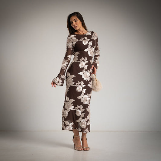 VESTIDO FLORAL RELIEVE