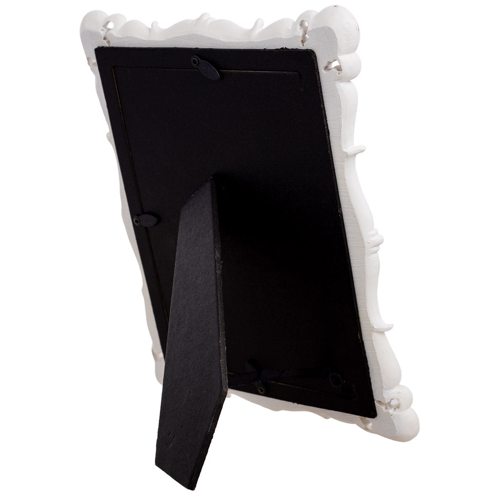 PORTA FOTOS BLANCO FLORES