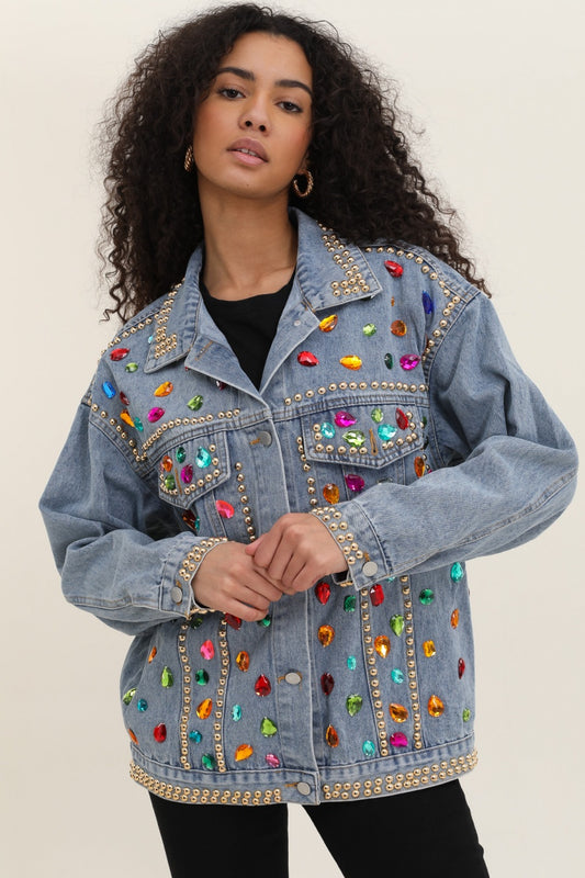 CAZADORA DENIM STRASS