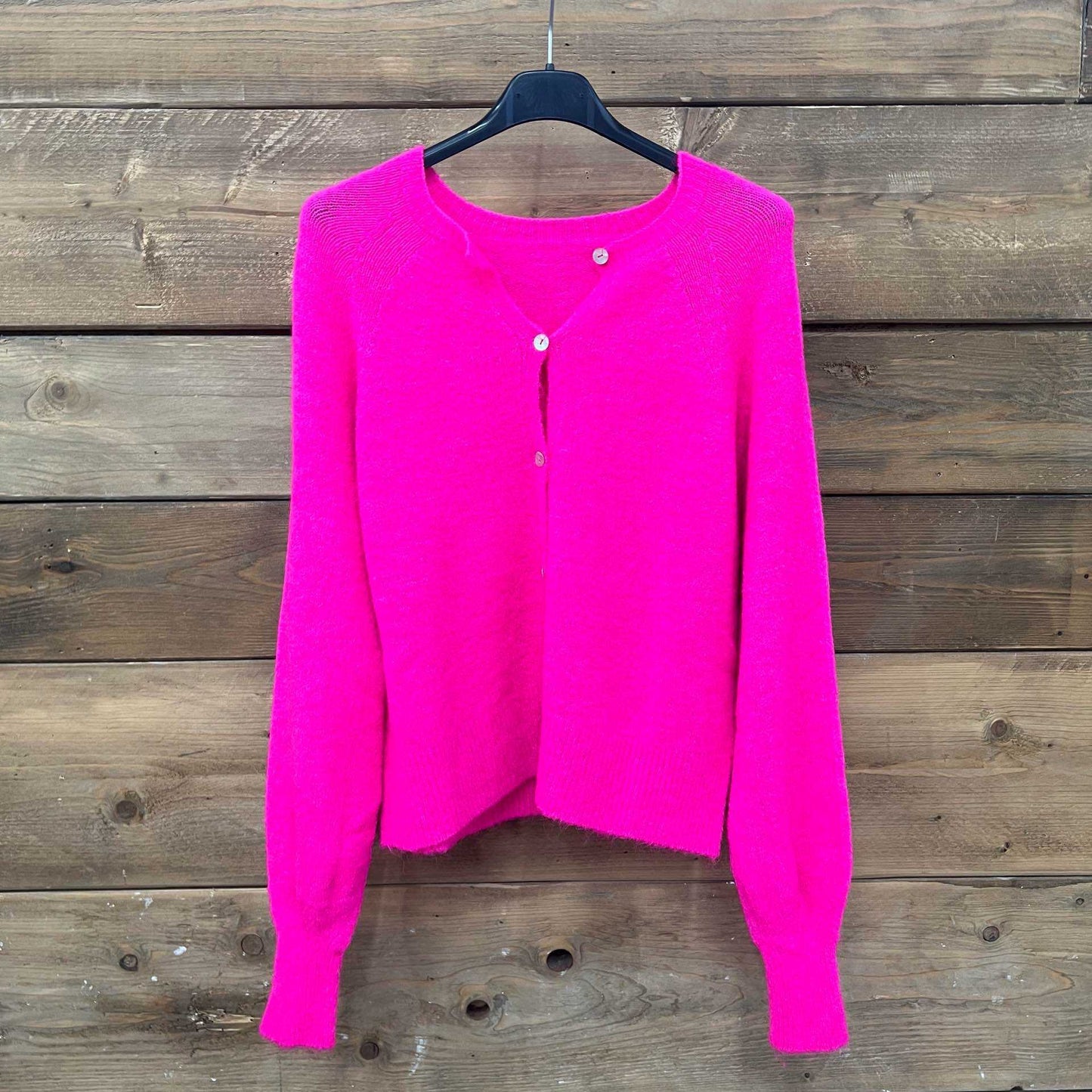 CHAQUETA CASHMERE FUCSIA