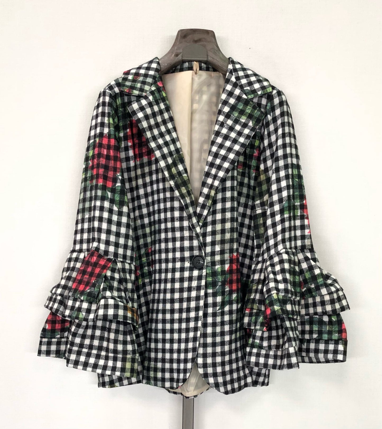 CHAQUETA VICHY FLORES