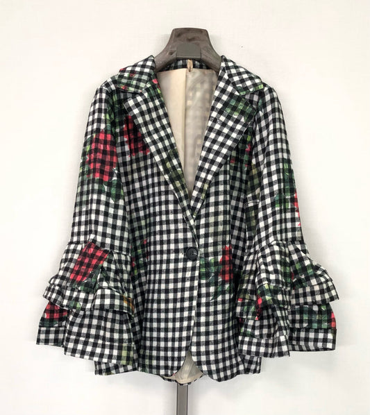 CHAQUETA VICHY FLORES