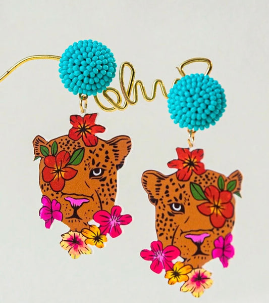 PENDIENTES TIGRES FLORES