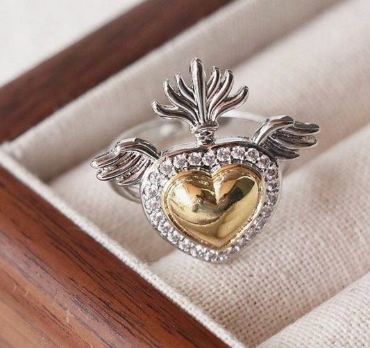ANILLO CORAZÓN ALAS