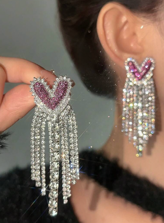 PENDIENTES CORAZÓN FLECOS