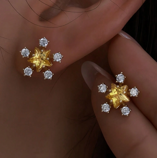 PENDIENTES ESTRELLA CIRCONIA AC.INOX.