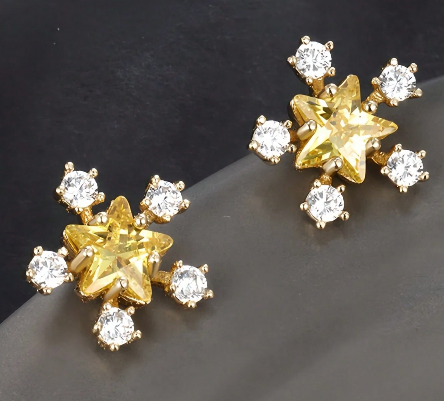 PENDIENTES ESTRELLA CIRCONIA AC.INOX.