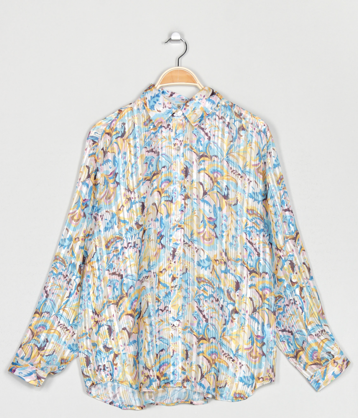 CAMISA SEDA HILO METALIZADO
