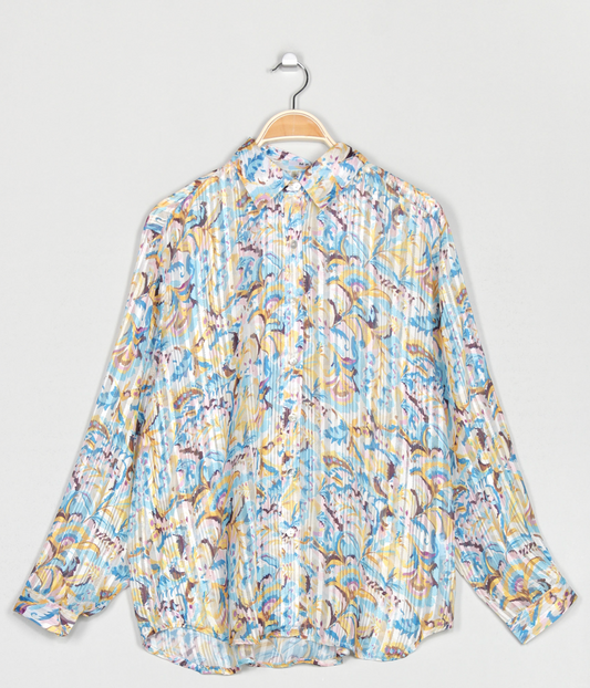 CAMISA SEDA HILO METALIZADO