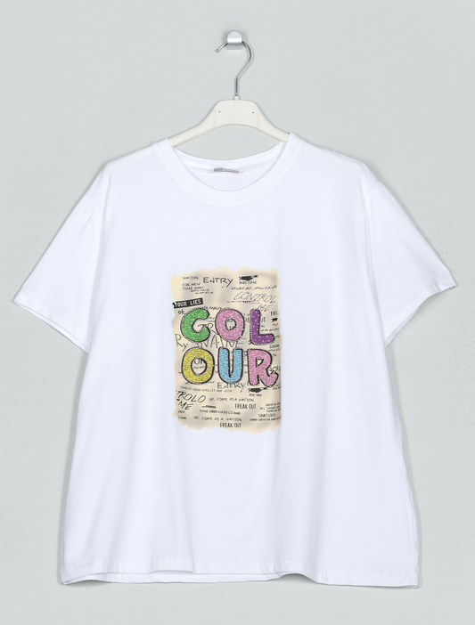 CAMISETA COLOUR STRASS