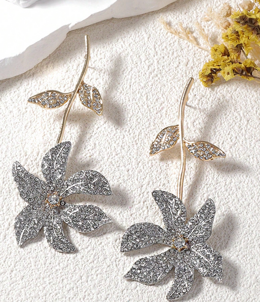 PENDIENTES FLOR BRILLANTES