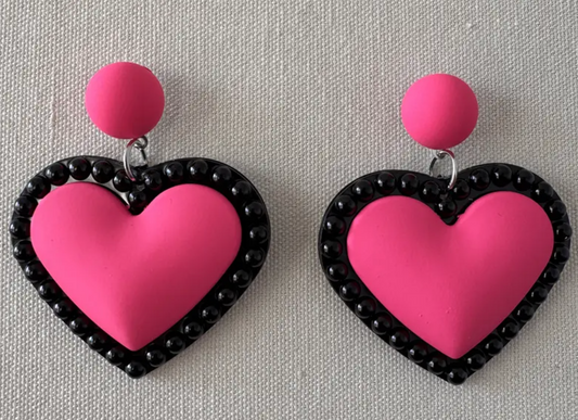 PENDIENTES CORAZÓN FLÚOR