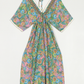 VESTIDO ESTAMPADO CON PUNTILLA