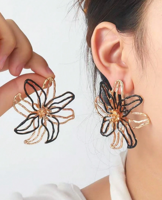 PENDIENTES FLOR BICOLOR
