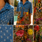 VESTIDO PRINT CON DETALLE DENIM Y BRILLOS