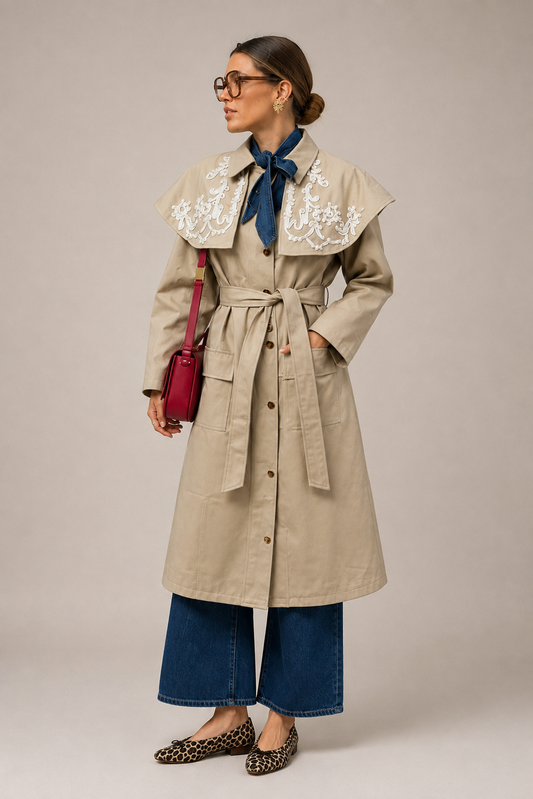 GABARDINA CAPA BORDADOS
