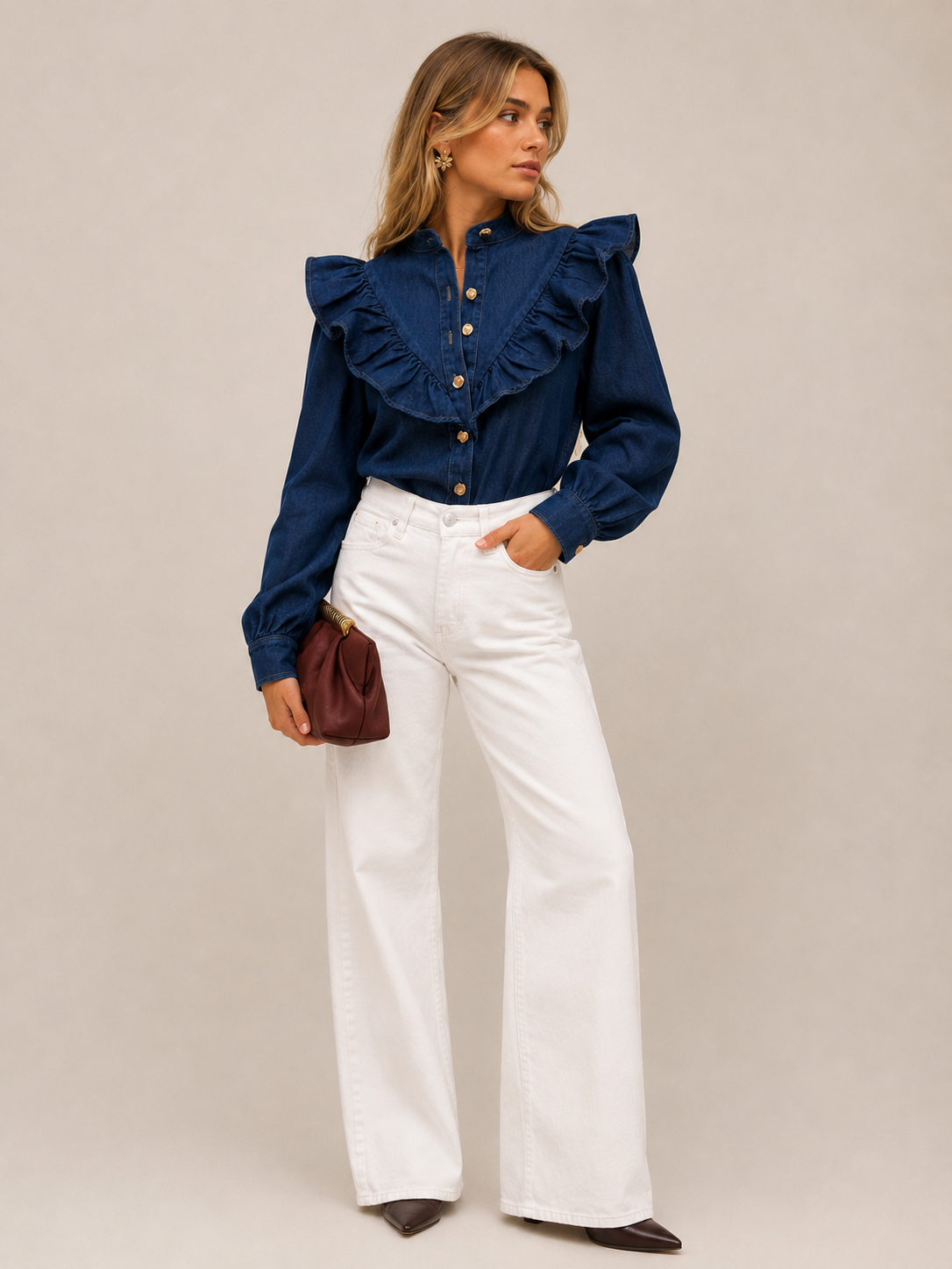 CAMISA DENIM VOLANTES