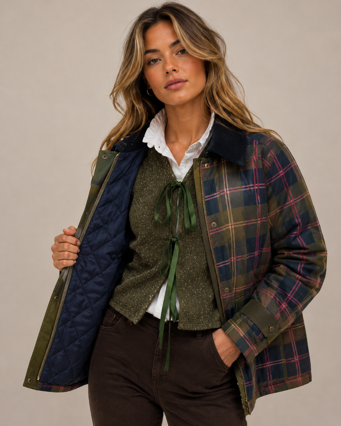 CHAQUETA CUADROS ACOLCHADA