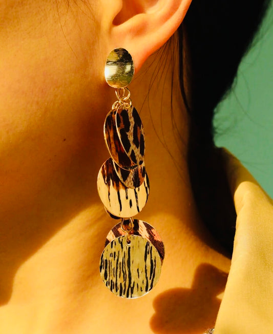 PENDIENTES REDONDOS ANIMALPRINT