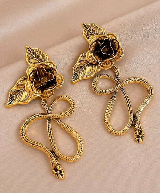 PENDIENTES FLOR SERPIENTE