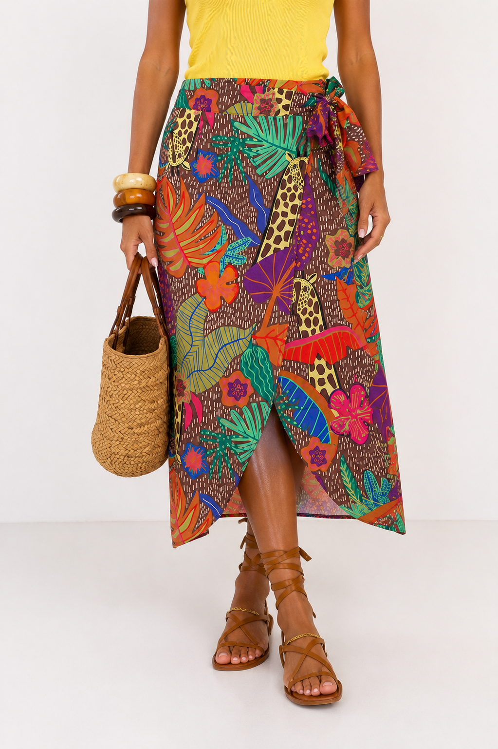 FALDA MIDI TROPICAL